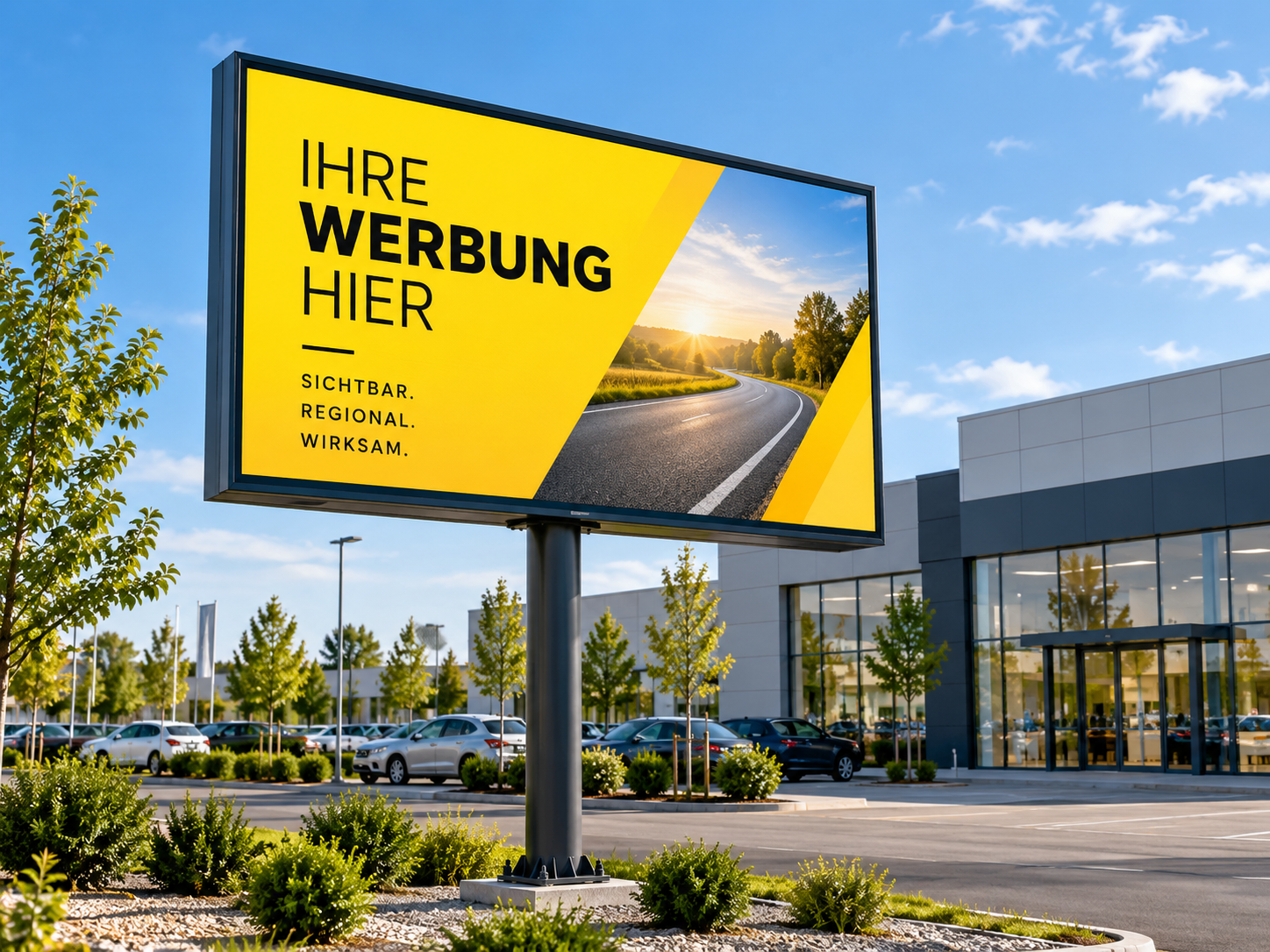 Outdoor LED-Werbetafel als Festinstallation